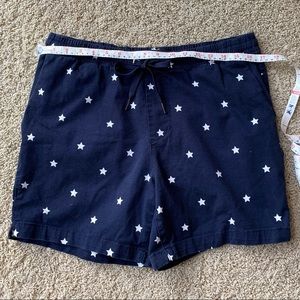 Pacsun Men’sNavy Blue Cotton Stars Drawstring Shorts Stars Medium